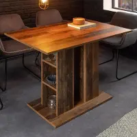 Riess Zeitloser Esstisch MODENA 110cm natur Altholz-Optik mit Stauraum Esszimmertisch Tisch Konferenztisch