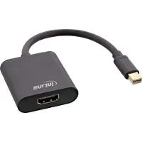 InLine Mini DisplayPort HDMI Adapterkabel Aluminium mit Audio, 4K/60Hz, schwarz, 0,15 m, Mini DisplayPort, HDMI, Männlich, Weiblich, Gerade