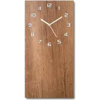Tulup Wanduhr aus Glas – 30x60 cm - Glasbild - Glasuhr - Gehärtetes Glas -Hölzerner Hintergrund