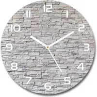 Tulup Wanduhr aus Glas 30fi Glasbild Glasuhr Gehärtetes Glas - weisse-zeiger - A stone wall