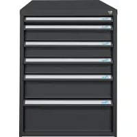 Proregal Schubladenbox mit 6 Schubladen für Werkbank Rhino| HxBxT 80x53x70cm | Traglast 60kg | Anthrazitgrau