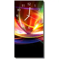 Tulup Glasuhr Wanduhr Küchenuhr Echt-Glas 30x60 Muster Mehrfarbig
