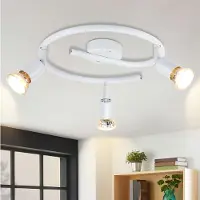 ZMH LED Deckenstrahler Schwenkbar GU10 weiß Deckenlampe Deckenspots 3 Flammig Deckenleuchten Industrial Wohnzimmer Schlafzimmer Küchen Leuchtmittel Enthalten