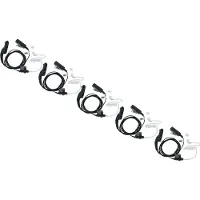 VHBW 5x Headset kompatibel mit Motorola DP3401, DP3400, DGP 6150 +, DGP 6150 Funkgerät mit PTT Mikrofon - transparent, schwarz, Akustikschlauch