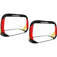 Hudora Pop Up Fußballtor, 2er Set, schwarz/rot/gold