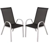 Garden Pleasure Stapelstuhl RIONA in grau, 2er Set