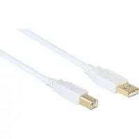 GOOD CONNECTIONS Anschlusskabel USB 2.0 Stecker A an Stecker B, vergoldet, weiß, 1m,