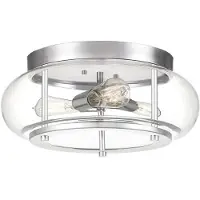 QUOIZEL Deckenleuchte, 3-Flammig, Stahl chrom, Glas, IP44, D 40,6 cm