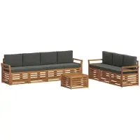 Syfax Sofagarnituren 8 pcs Natur und Anthrazit Massivholz Akazie