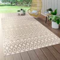 Paco Home In- & Outdoor Teppich, Terrasse u. Balkon, Wetterfest Modern Geometrische Muster Grösse 60x100 cm