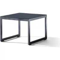 Sieger Gartentisch >Lounge< in eisengrau, Spraystone Glasplatte - 60x44x60cm (BxHxT)