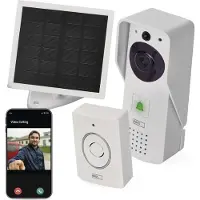 Emos GoSmart Video-Türklingel mit WiFi und App, drahtlose Smart Home Videoklingel mit 1080p Kamera, Klingel und Solarpanel, Türschloss-Steuerung, H4030