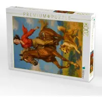 CALVENDO Puzzle Wild und frei - Frau der 50er Jahre auf Pferd | 2000 Teile Lege-Größe 90x67cm Foto-Puzzle für glückliche Stunden