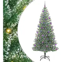 Syfax Künstlicher Weihnachtsbaum beschneit mit LED Licht 210 cm