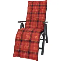Kettler Auflage Relaxliege Milano 2393 rot-gelb kariert 170x49x6 cm KETTtex