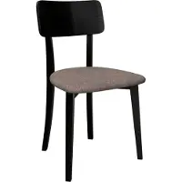 Mirjan 24 Stuhl Hugo New VI, Esszimmerstuhl aus Buchenholz, 47x48x86 cm (Holzfarbe: Schwarz, Stofffarbe: Hygge D20)