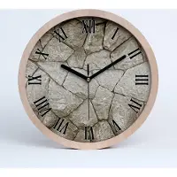Tulup Holzuhr 20fi cm wanduhr - schwarze Spitzen - Steinwand