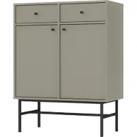 Masseno Kommode TORINO 84 cm Sideboard mit 2 Schubladen und 2 Türen für Wohnzimmer Schlafzimmer Modern 84x41x108 cm Hellgrün / Hellgrün