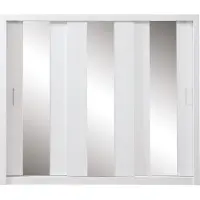 Masseno Schiebetürenschrank MIRA 250/215/60cm 3-türig mit Spiegel Weiß