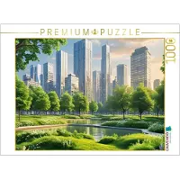 CALVENDO Puzzle Parkanlage mit Teich | 1000 Teile Lege-Größe 64x48cm Foto-Puzzle für glückliche Stunden