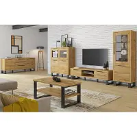 Lomadox Wohnwand inkl. Couchtisch und Sideboard HENDERSON-83 in Wotan Eiche Nb., B/H/T ca. 394/190/50 cm