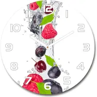 Tulup Wanduhr aus Glas 30fi Glasbild Glasuhr Gehärtetes Glas - weisse-zeiger - Fruit and water