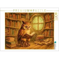 CALVENDO Puzzle Eulenzauber in der Baumhausbibliothek | 1000 Teile Lege-Größe 64x48cm Foto-Puzzle für glückliche Stunden