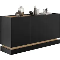 Mirjan 24 Sideboard Zarpant K160 3D, Kommode mit drei Drehtüren (Farbe: Schwarz / Eiche Cremona)