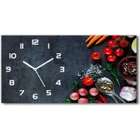 Tulup Wanduhr aus Glas – 60x30 cm - Glasbild - Glasuhr - Gehärtetes Glas - weisse-zeiger - Komponenten