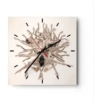 ARTTOR Wanduhr - Quadrat - Glasuhr - Modern Stück Ballett - 30x30cm - Schleichendes Uhrwerk - Lautlos - zum Aufhängen bereit - Dekoration Modern - Wanddekoration aus Glas - C3AC30x30-4636