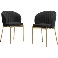 Mirjan 24 Polsterstuhl Muz DC-1259/GL (2er-Set), Metallfüße, Wohnzimmer Stühl-Set, Esszimmerstuhl (Farbe: 77-Schwarz)