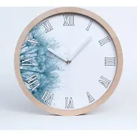 Tulup Holzuhr 25fi cm wanduhr - weiße Spitzen - Löwenzahn