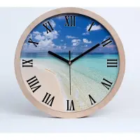 Tulup Holzuhr 20fi cm wanduhr - schwarze Spitzen - Strand auf den Malediven