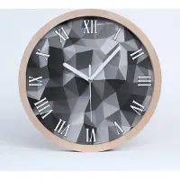 Tulup Holzuhr 30fi cm wanduhr - weiße Spitzen - abstrakt Dreiecke