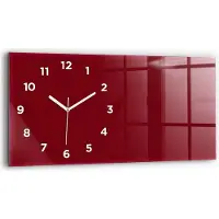 Tulup Moderne bedruckte Glaswanduhr 60x30 cm Farbe Burgund
