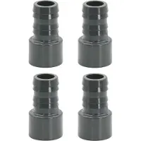Haf 4x PVC Druckschlauchtülle mit 38mm x 50mm | Schlauchtülle x Klebestutzen | Schlauchverbinder aus grauem PVC-U | PN16 für Pool und Teich
