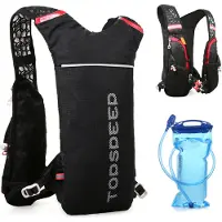 Lixada Outdoor-Fahrradtasche, 5L Fahrradrucksack mit 2L Wasserbeutel, Leichter Fahrradrucksack, geeignet zum Laufen, Wandern und Bergsteigen, Schwarz