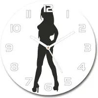 Tulup Wanduhr aus Glas 30fi Glasbild Glasuhr Gehärtetes Glas - weisse-zeiger - Silhouette of a woman