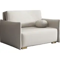 Mirjan 24 Sofa Viva Glov II, Schlafsofa mit Bettkasten und Schlaffunktion, Holzfüße, inkl. Kissen, 2-Sitzer (Farbe: Soul 01)