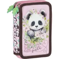 Derform Federmäppchen mit zwei Fächern und Zubehör Panda 10