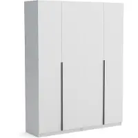 Brent Kleiderschrank Pablo 180cm, weiss, Drehtürenschrank, Farbauswahl, 180x54x234 cm 4-türig