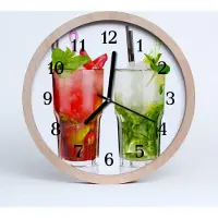 Tulup Holzuhr 30fi cm wanduhr - Cocktails Drinks