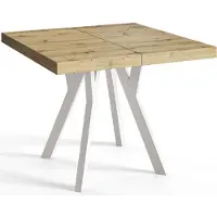 Alpi Möbel Quadratisch Esstisch Ausziehbar Rico, Moderner Wohnzimmertisch 120-220 cm, Solide Konstruktion und Holzbeine, Artisan