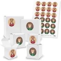 Itenga Adventskalender zum Füllen 24x Quader Würfel gemischt WEISS + Sticker (V01 Z45)
