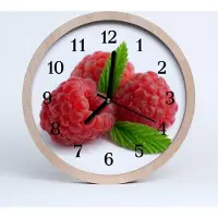 Tulup Holzuhr 30fi cm wanduhr - Himbeeren Obst