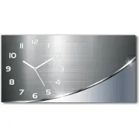 Tulup Wanduhr aus Glas – 60x30 cm - Glasbild - Glasuhr - Gehärtetes Glas - weisse-zeiger - Metallisch motiv