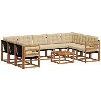 vidaXL Outdoor-Sofagarnitur 10 stk. Natur und Beige