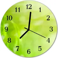 Tulup Glasuhr Wanduhr Küchenuhr Echt-Glas 30fi cm Gras grün