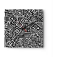 ARTTOR Wanduhr - Quadrat - Glasuhr - Op-Art. Schwarz Weiß - 30x30cm - Schleichendes Uhrwerk - Lautlos - zum Aufhängen bereit - Dekoration Modern - Wanddekoration aus Glas - C3AC30x30-4885