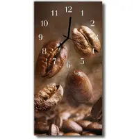 Tulup Glasuhr Wanduhr Küchenuhr Echt-Glas 30x60 Bohnen Braun